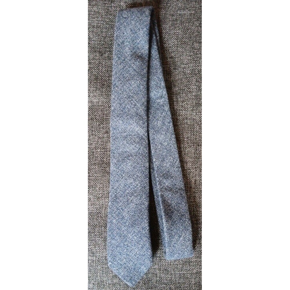 Tie 70s 80s 90s Y2K Mens Penguin Cotton Gray Skinny 2.5 Wide 59 Long
